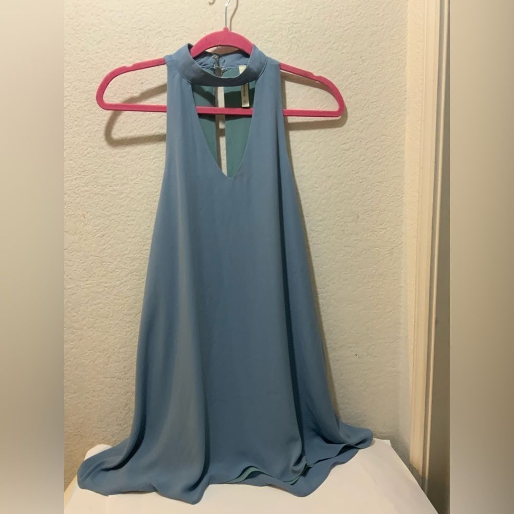 The Impeccable Pig Sleeveless Mini Dress in Blue Size Small